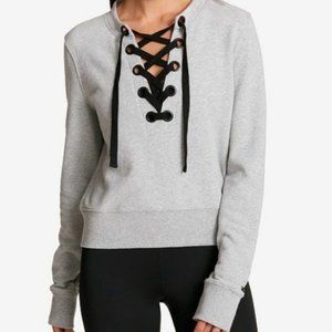 DKNY Sport Laceup French Terry Pullover Sweatshirt, Size S - EUC